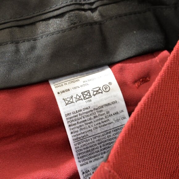 NWT Banana Republic Red Wool High Rise Straight Leg Trousers Sz 4 - Picture 9 of 9